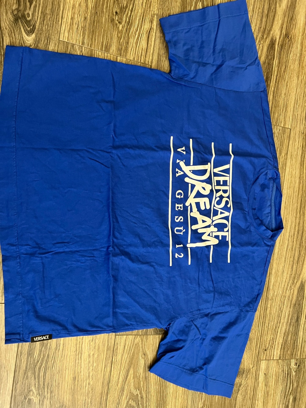 Versace Blue mens Graphic with White Logo